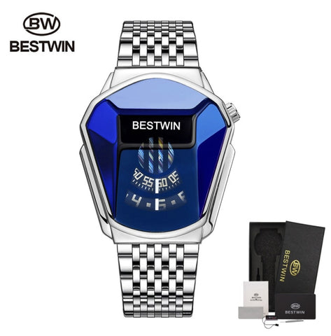 2021 BESTWIN Brand Luxury Sport Military Watch Men Gold  Stainless
