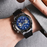 LIGE Luxury Brand Men Casual Quartz Watch Silicone Strap Military