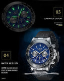 LIGE Luxury Brand Men Casual Quartz Watch Silicone Strap Military