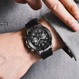 LIGE Luxury Brand Men Casual Quartz Watch Silicone Strap Military