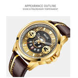 SMAEL Fashion Casual Wristwatches Leather Bracelet Watch Auto Date