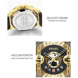 SMAEL Fashion Casual Wristwatches Leather Bracelet Watch Auto Date