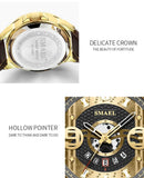 SMAEL Fashion Casual Wristwatches Leather Bracelet Watch Auto Date