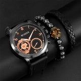 Keller & Weber  Watch Set Men 3pcs Men's Quartz Wristwatch Pin Buck