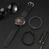 Keller & Weber  Watch Set Men 3pcs Men's Quartz Wristwatch Pin Buck