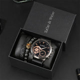 Keller & Weber  Watch Set Men 3pcs Men's Quartz Wristwatch Pin Buck